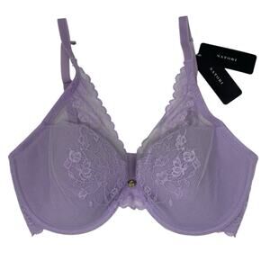 Natori Convertible Bra 32DD Lilac Lace Cherry Blossom Plunge Underwire MSRP $76
